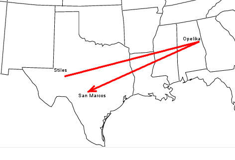TX to AL to TX